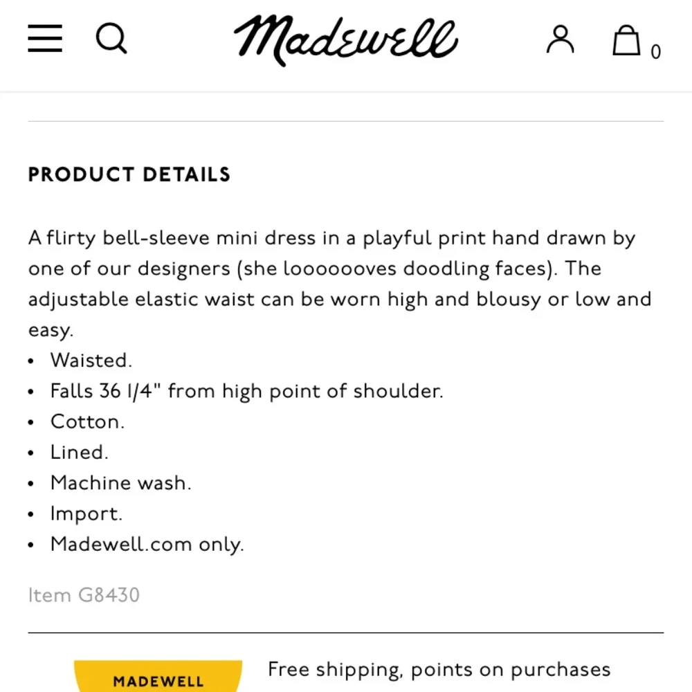 Madewell Making Faces tiered‎ dress. Retail 128 . Worn once